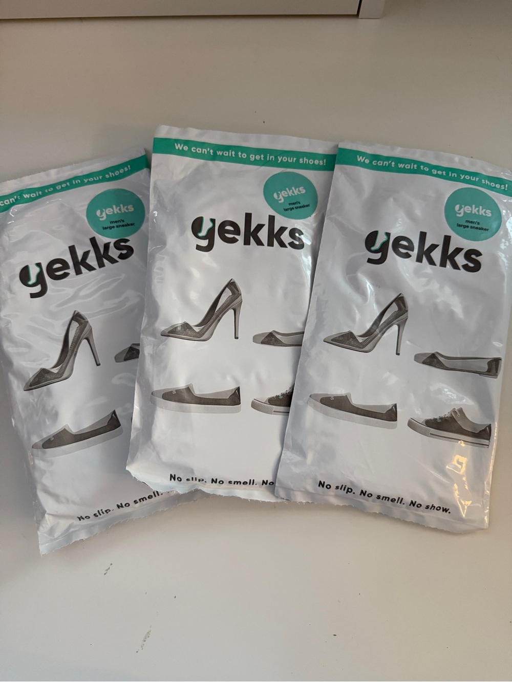 Gekks Men’s Black No-Slip Inserts Large Sneaker (Pack of 3)